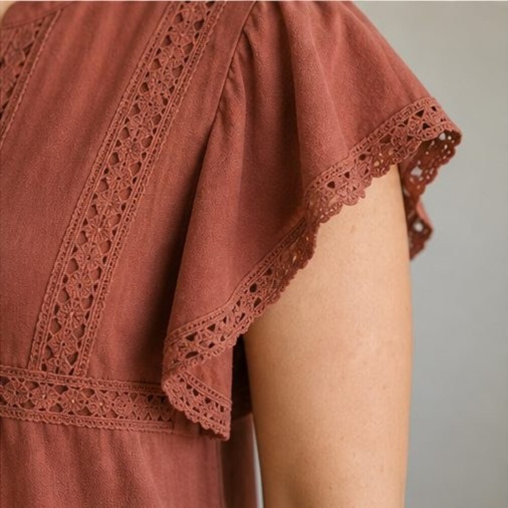 Rust Ruffle Blouse - Picture 5 of 6